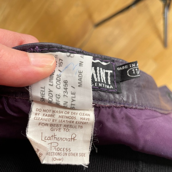 Deep Purple Leather Handmade Skirt from Argentina - Picture 8 of 11